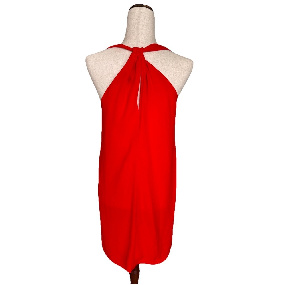 BCBG MaxAzria Sleeveless Halter‎ Shift Dress Party Cocktail Poppy Red Size XXS